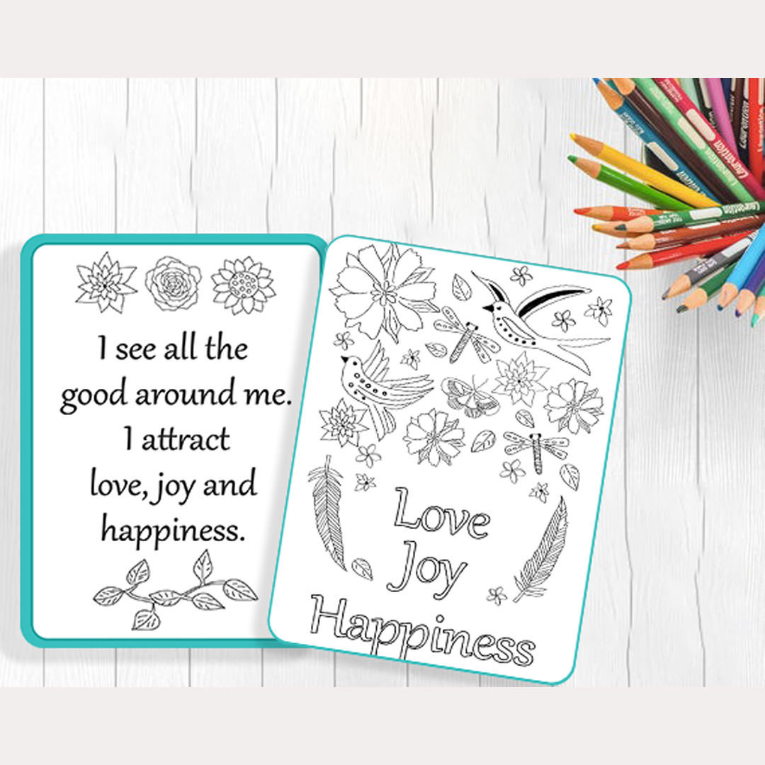 Mindfulness Colouring Cards with Affirmations - Image 10
