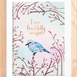 I Am Beautifully Unique – Self-Love Affirmation | Confidence Wall Art