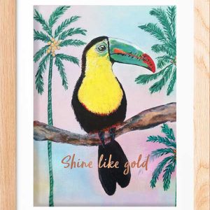 Shine Like Gold – Encouraging Quote | Positive Mindset Wall Art