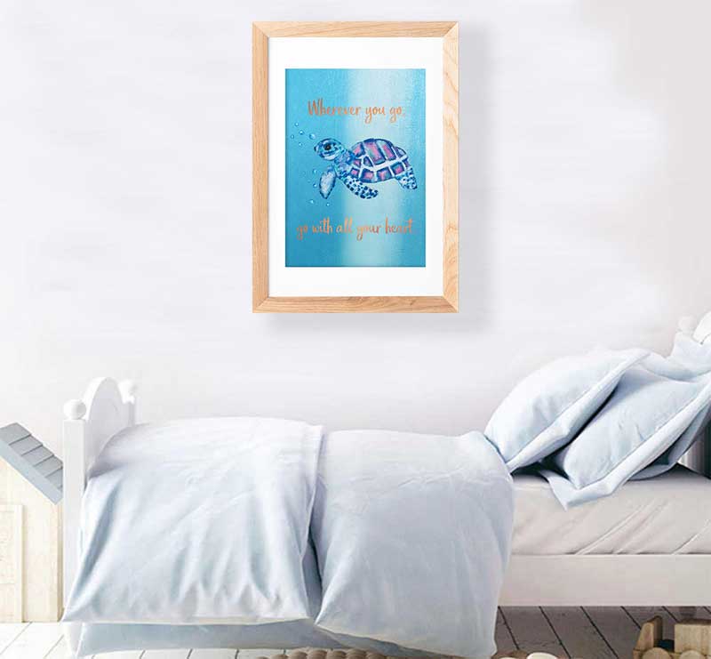 Turtle Art – “Wherever You Go, Go With All Your Heart” | Inspirational Animal Print - Image 5