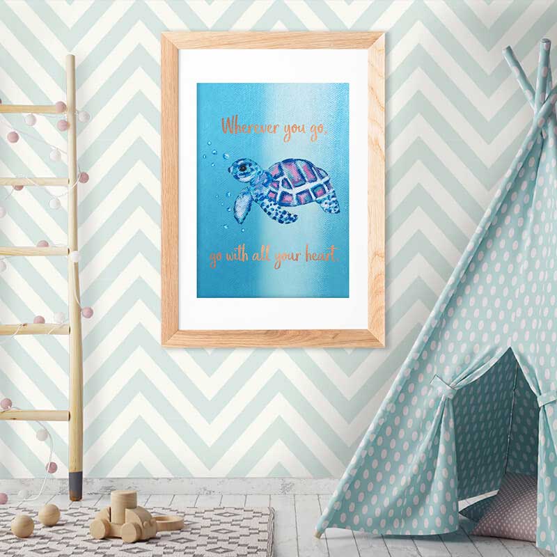 Turtle Art – “Wherever You Go, Go With All Your Heart” | Inspirational Animal Print - Image 2